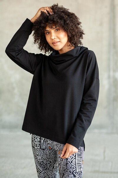 Thumbnail - Sweatshirt Wrap – Langärmliges – Schlichtem Schnitt – Leicht herabfallende Schultern – Farbenfrohes Print KOKOworld – Fa...