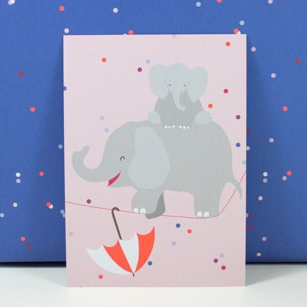 Bow & Hummingbird Postkarte Seiltanz