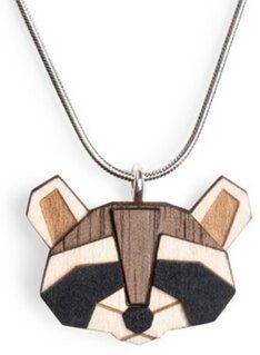 BeWooden Halskette Waschbär | Kette mit Anhänger aus Holz