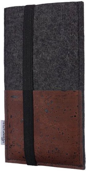 flat.design Handyhülle SINTRA braun für Samsung Galaxy S-Serie - 100% Wollfilz - dunkelgrau - Schutz Tasche Kork