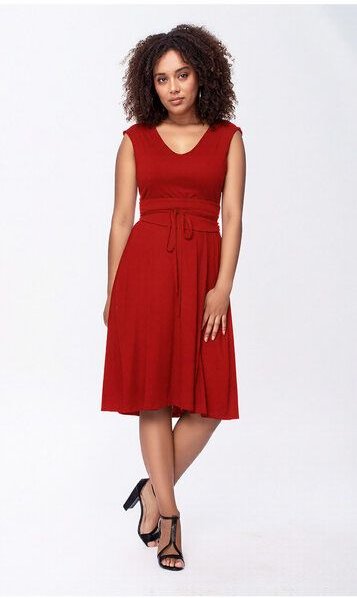 Ingoria SCARLET wendbares Jerseykleid mit separater Kimono-Schärpe in schwarz