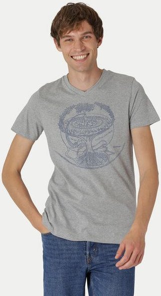 Peaces.bio - handbedruckte Biomode V-Neck Shirt Weltenesche Herren