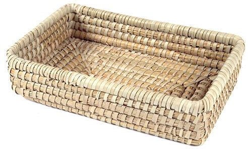 GLOBO Fair Trade Korb Box in drei Größen, Kaisa-Gras - Eckig Naturmaterial, nachhaltige Handarbeit