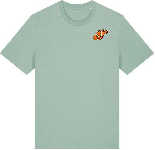 Spangeltangel T-Shirt bedruckt, "Clownfisch", nachhaltig, Biobaumwolle, Brustprint, Herren, Männer, bio, Tiere, Fische, ...
