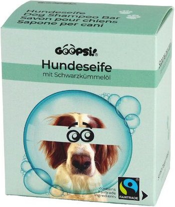 GOOPSI Vegane Hundeseife, Shampooseife mit Schwarzkümmelöl - 160g