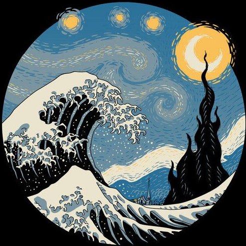 Photocircle Poster / Leinwandbild - Great Starry Wave