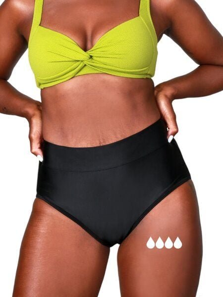 Thumbnail - Mittelstarke Periodenunterwäsche - Bikinihose - Biozidfrei - 60°C - TAYNIE BEACH HIGHWAIST