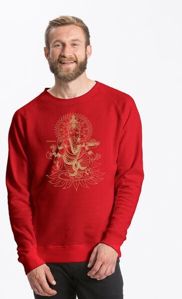 Peaces.bio - handbedruckte Biomode Bio Herren-Sweatshirt Ganesha