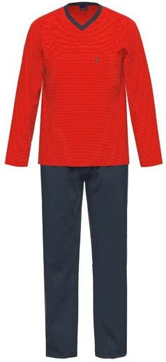 Ammann Herren Schlafanzug lang V-Ausschnitt aus Bio-Baumwolle