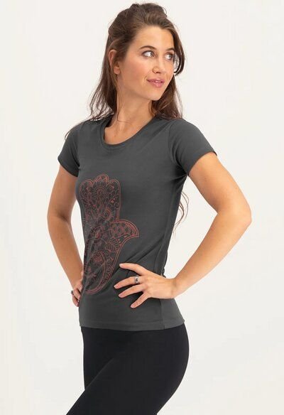 Urban Goddess Hamsa Core Yoga Tee aus Bio-Baumwolle