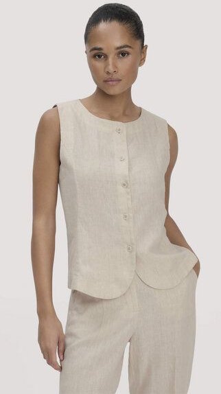 hessnatur Weste Regular aus reinem Leinen