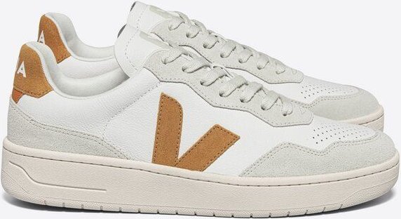 Veja Damen-Sneakers V-90 Leather White Umber