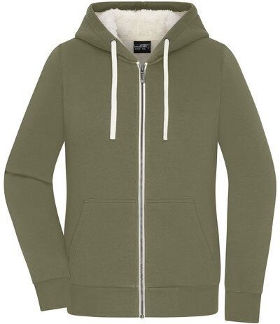 James & Nicholson Damen Sweatjacke mit Sherpa-Futter