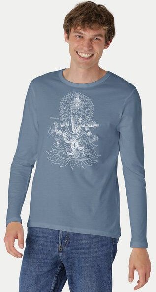 Peaces.bio - handbedruckte Biomode Bio-Herren-Langarmshirt Ganesha