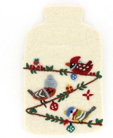 GLOBO Fair Trade Kuschelige Wärmflaschenhülle aus 100% Schurwolle