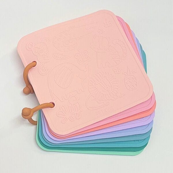 PETIKIDS Sinnesförderndes Badespielzeug – Badebuch – Thema Savanne – Silikon