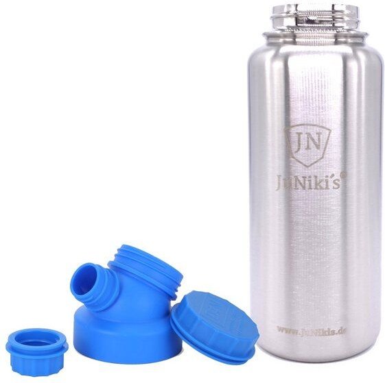 JN JuNiki's JuNiki`s isolierte Edelstahl Trinkflasche 1 Liter mit Double Neck Deckel