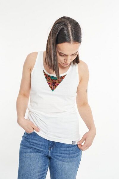 Top Agra front Triangle aus Fairtrade-Baumwolle – Normale Passform Schnitt – Dünn Träger – Rund Ausschnitt – 100% in der...