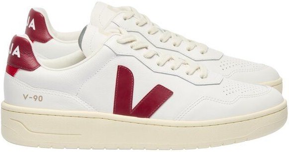 Thumbnail - Veja Herren-Sneakers V-90 OT Leather Extra White Marsala
