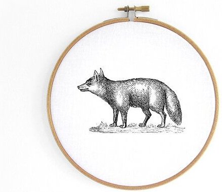 renna deluxe Fuchs im Stickrahmen