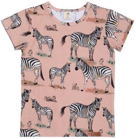Baby T-Shirt Zebra Rosa Bio Baumwolle – Walkiddy, nachhaltige GOTS-zertifizierte Mode für umweltbewusste Eltern und Kind...