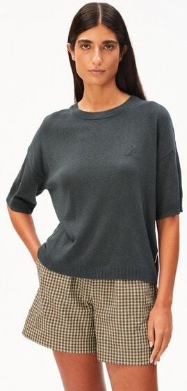 Thumbnail - ARMEDANGELS LINEN BLEND Damen Strickshirt aus Leinen-Mix