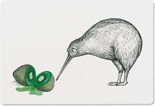 LIGARTI Holzbrettchen - Zwei Kiwis