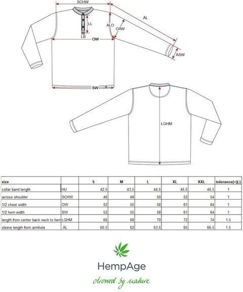 HempAge Langarm Shirt aus Hanf & Bio-Baumwolle