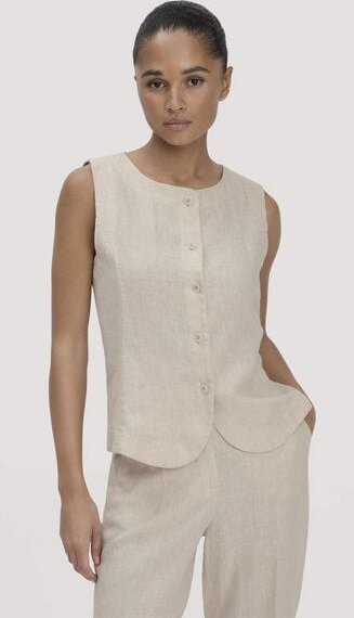 hessnatur Weste Regular aus reinem Leinen