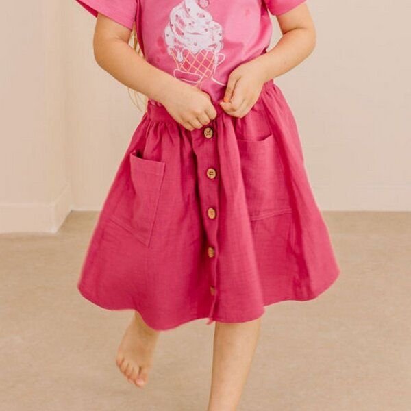 Mädchen Rock – Knopfleiste vorne, elastischer Bund, leicht & bequem, vielseitig kombinierbar | Walkiddy