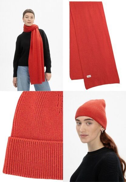 MELA Bundle Strickmütze KALI + Rippstrick Schal NAGNA