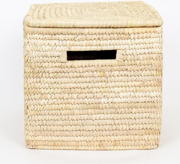 Afroart PALM rechteckiger Korb mit Deckel in 2 Größen