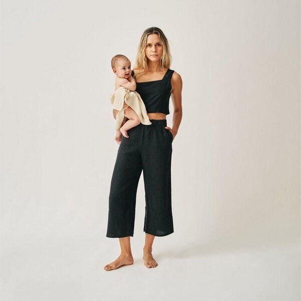 The Mama Set The Linen Crop Top