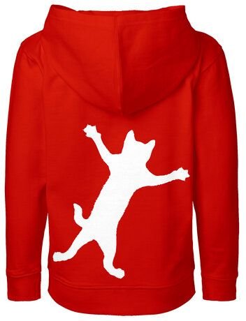 HANDGEDRUCKT Unisex Kinder Zip Up Hoody "Klammerkatze"