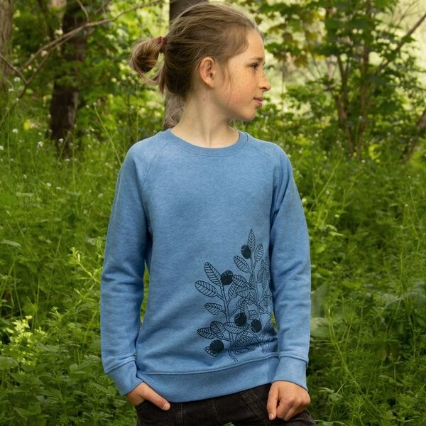 Cmig Blaubeer Pulli für Kinder in mid heather blue