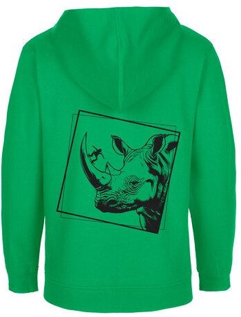 HANDGEDRUCKT Unisex Kinder Zip Up Hoody "Rhinoskateros"