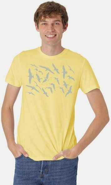 Peaces.bio - handbedruckte Biomode Fit T-Shirt Möwen Herren