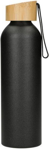 elasto Aluminiumflasche "Bamboo" 0,6 l leicht - Flasche mit Bambusdeckel