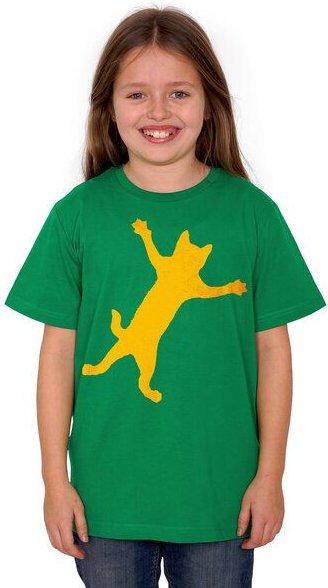 HANDGEDRUCKT "Klammerkatze" Unisex Kinder T-Shirt