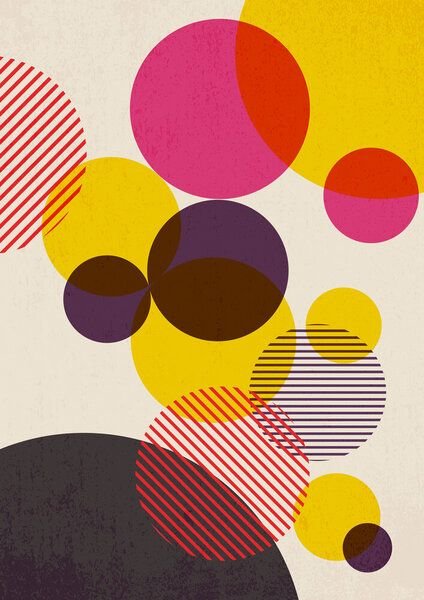 Photocircle Poster / Leinwandbild - Punkte und Streifen