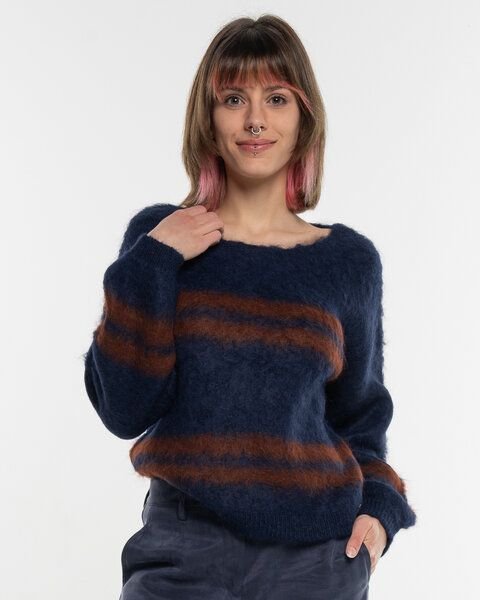 Alma & Lovis Flauschig gebrushter Pullover aus Alpakastrick | Brushed Stripe Pulli