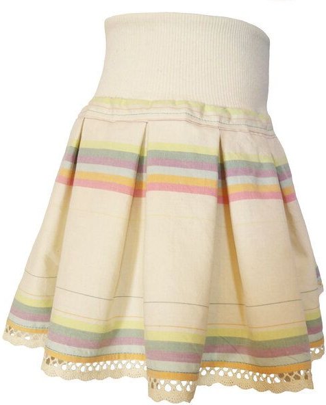 liebewicht Faltenrock für Mädchen weiß bunt gestreift bio