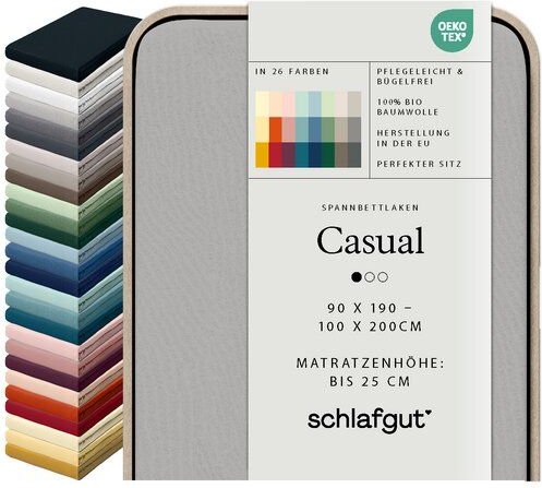 Schlafgut Spannbettlaken Casual Organic - 100% Biobaumwolle