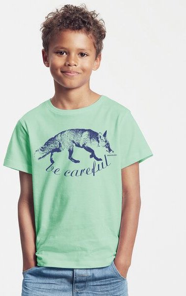 Peaces.bio - handbedruckte Biomode Bio-Kinder T-Shirt Be Careful