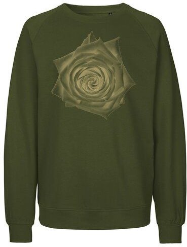 Peaces.bio - handbedruckte Biomode Bio Damen Sweatshirt Loose Fit Rose