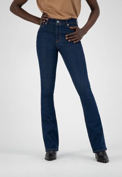 MUD Jeans Damen Jeans "Flared Hazen - Strong Blue"