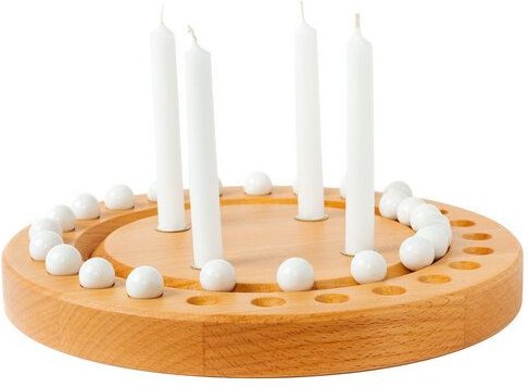 klotzaufklotz Adventskalender und Adventskranz mit Baumkerzen