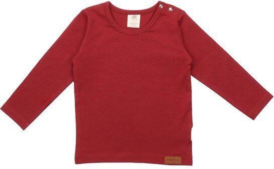 Baby Langarmshirt GOTS zertifiziert Bio-Baumwolle, Dunkelrot, Walkiddy