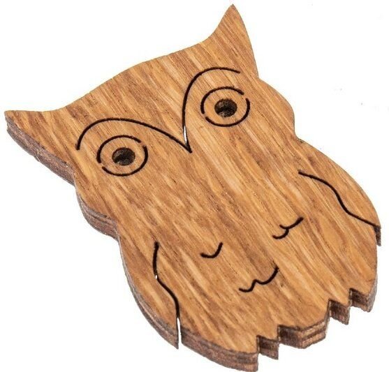 ReineNatur Eulen Magnet aus Eichenholz geölt - 4er-Set