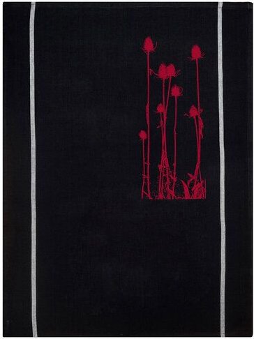 Hirschkind Bio & Fair-Trade-Geschirrtuch "Wilde Karde", schwarz